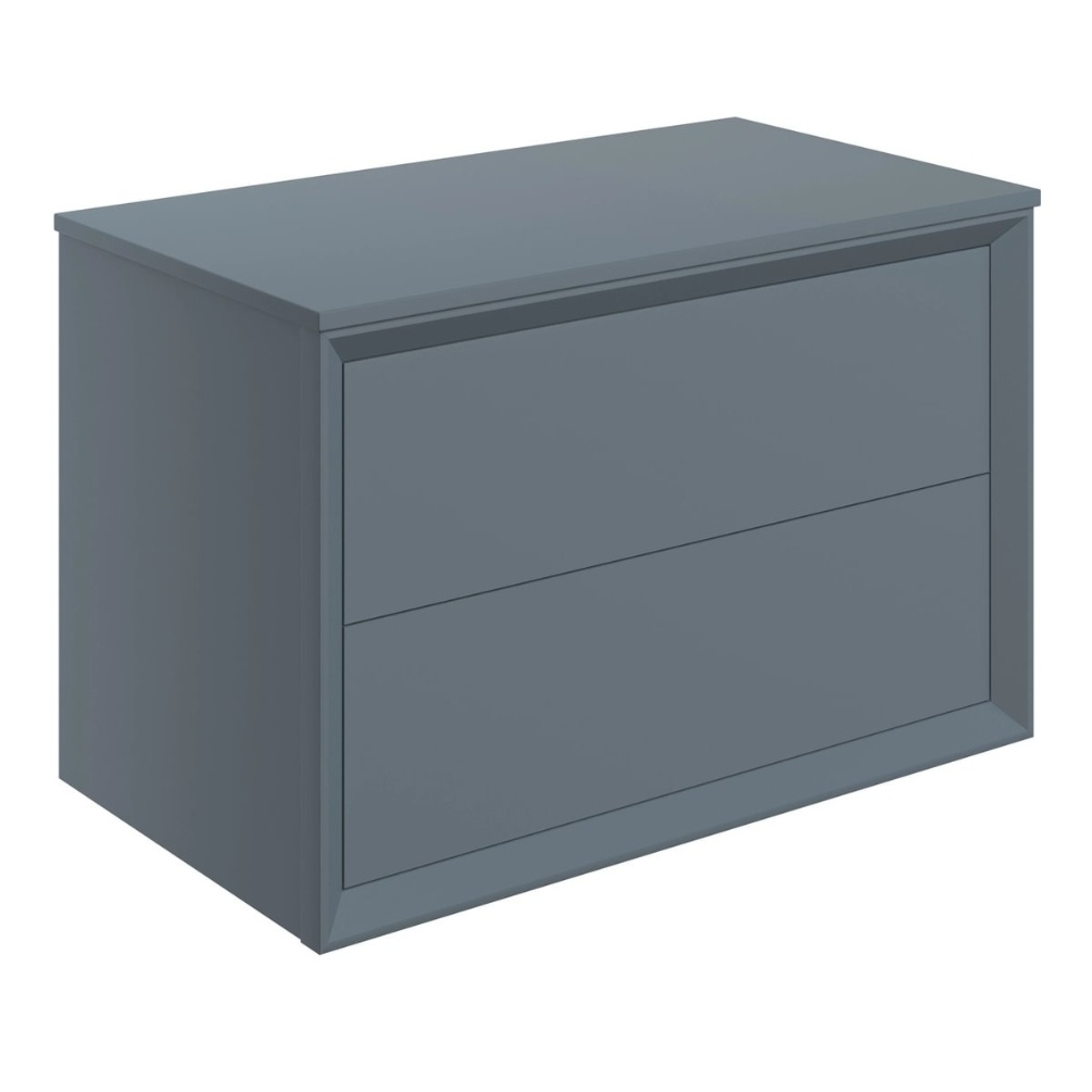 Apex Air Storm Blue 800mm Freestanding 2 Drawer Countertop Vanity Unit Cut Out